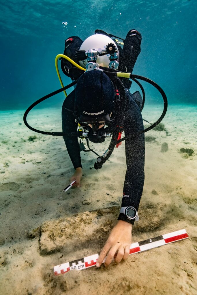 person researching the ocean